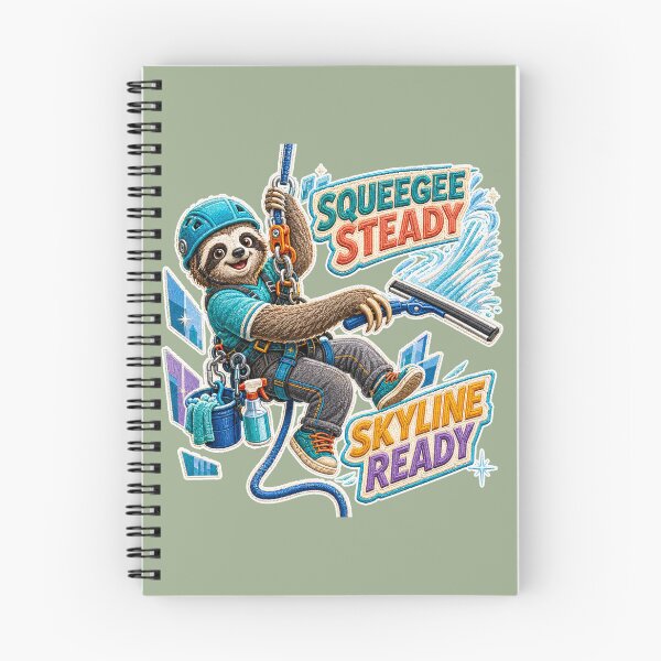 Item preview, Labor Day Sloth Window Cleaner – Squeegee Steady Skyline Ready Embroidery Design designed and sold by Jaani-T.