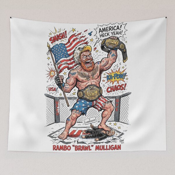 Item preview, American Fighter MMA Parody Comic Illustration designed and sold by annaarthk.