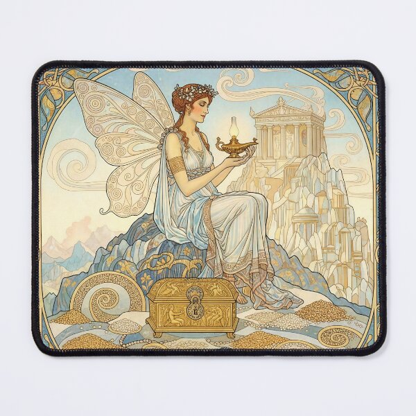 Item preview, Psyche, The Divine Soul | Art Nouveau Greek Goddess Art designed and sold by Stoneflower-Art.