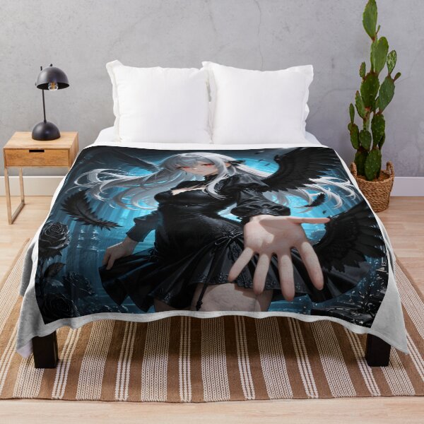 Item preview, Silver-Haired Dark Angel Gothic Anime Girl designed and sold by Killington.