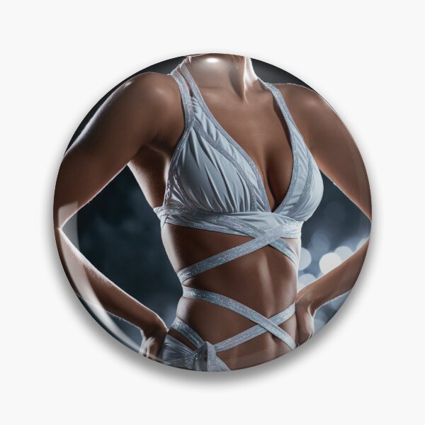 Item preview, Woman in White Sparkle Strappy Lingerie | Sexy Pin-Up for Man Cave designed and sold by Synth Seduction.