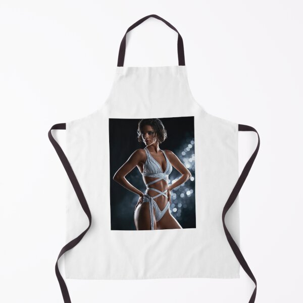Item preview, Woman in White Sparkle Strappy Lingerie | Sexy Pin-Up for Man Cave designed and sold by Synth Seduction.