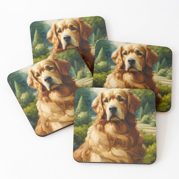 Item preview, Golden Retriever Portrait, Painterly Dog Wall Art, Cozy Garden Pet Decor designed and sold by NarjaShop.