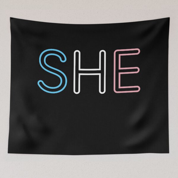 Item preview, SHE/HER Trans Flag Pronouns designed and sold by MAN3ATR.