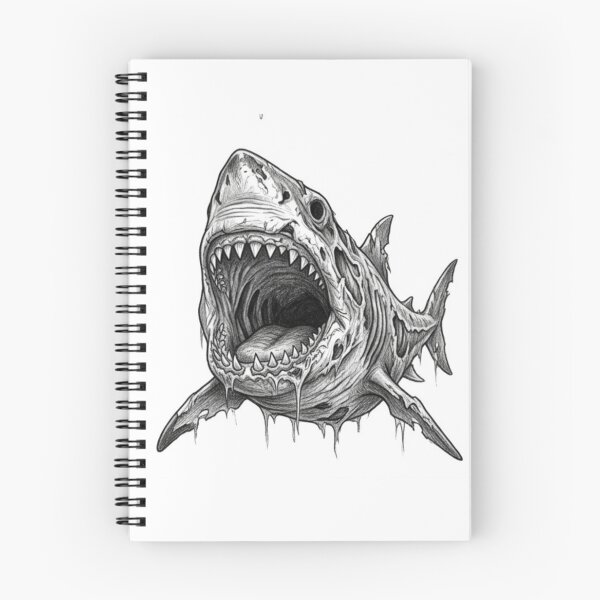 Item preview, Zombie shark Halloween – Spooky Undead Animal Pencil Art designed and sold by Pencil-Art.