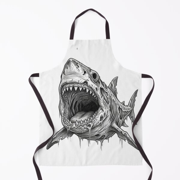 Item preview, Zombie shark Halloween – Spooky Undead Animal Pencil Art designed and sold by Pencil-Art.