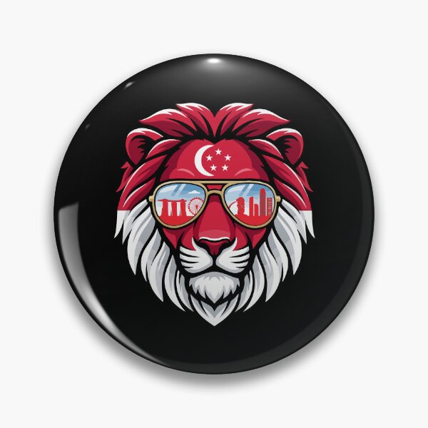 Item preview, Singapore Lion Singaporean Flag Love Singapore designed and sold by ShirTomDesigns.