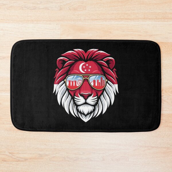 Item preview, Singapore Lion Singaporean Flag Love Singapore designed and sold by ShirTomDesigns.