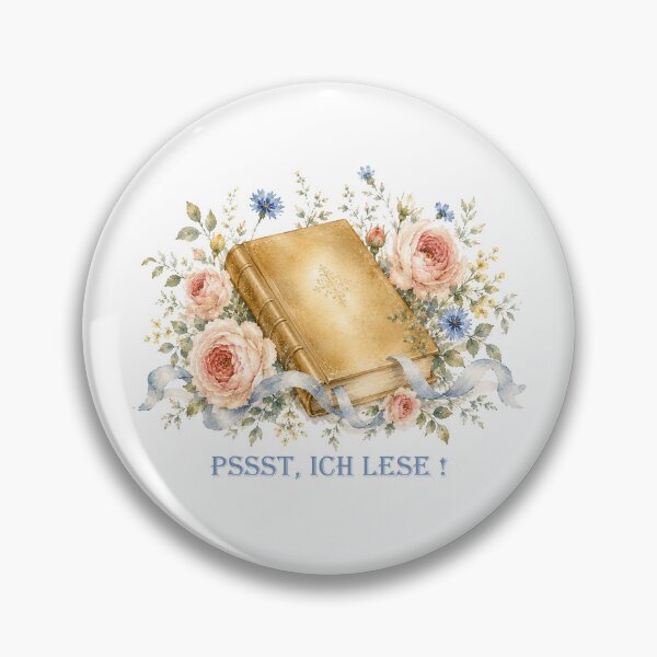 Item preview, Pssst ich lese German Floral watercolor Book lover designed and sold by Anne Londez Studio.