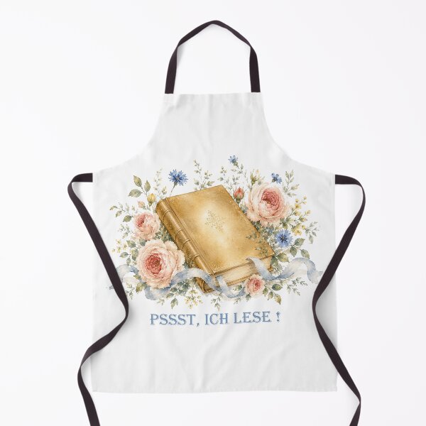 Item preview, Pssst ich lese German Floral watercolor Book lover designed and sold by Anne Londez Studio.