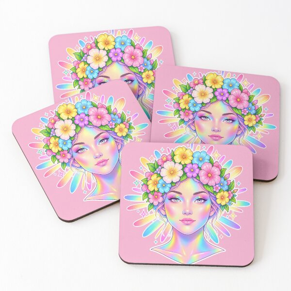 Item preview, Pastel Rainbow Floral Goddess designed and sold by Hari Arts.
