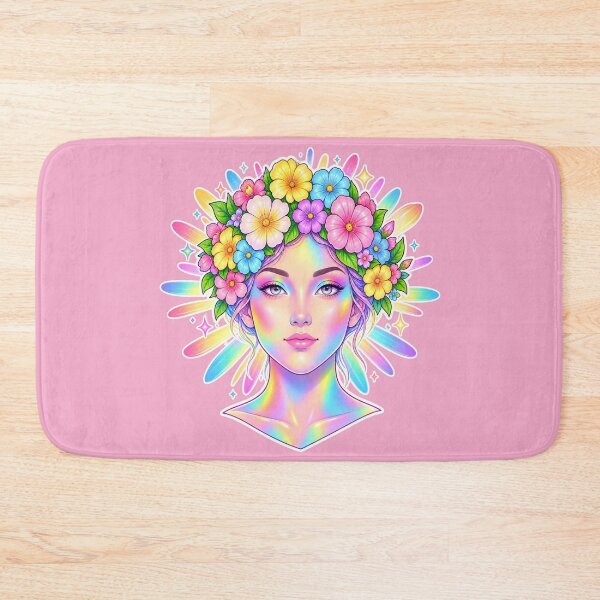 Item preview, Pastel Rainbow Floral Goddess designed and sold by Hari Arts.