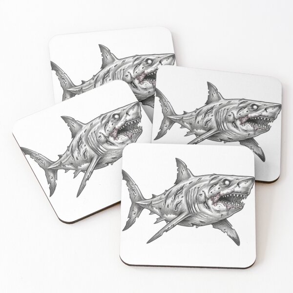 Item preview, Zombie shark Halloween – Spooky Undead Animal Pencil Art designed and sold by Pencil-Art.