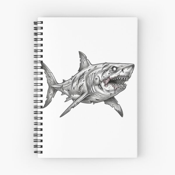 Item preview, Zombie shark Halloween – Spooky Undead Animal Pencil Art designed and sold by Pencil-Art.