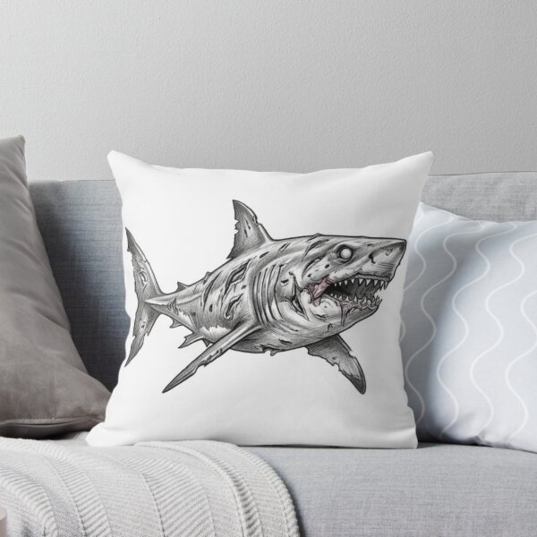 Item preview, Zombie shark Halloween – Spooky Undead Animal Pencil Art designed and sold by Pencil-Art.