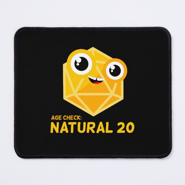 Item preview, Age Check Natural 20 Birthday Dice Pun designed and sold by chaaval.