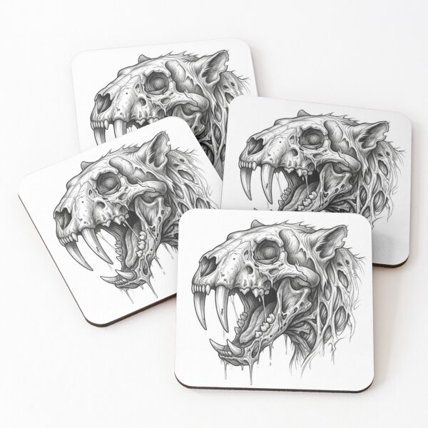 Item preview, Zombie Sabretooth Tiger Halloween – Spooky Undead Animal Pencil Art designed and sold by Pencil-Art.