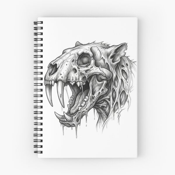 Item preview, Zombie Sabretooth Tiger Halloween – Spooky Undead Animal Pencil Art designed and sold by Pencil-Art.