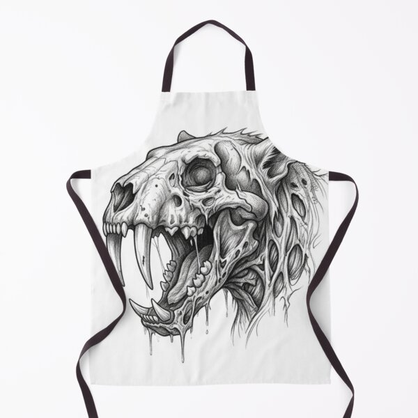 Item preview, Zombie Sabretooth Tiger Halloween – Spooky Undead Animal Pencil Art designed and sold by Pencil-Art.