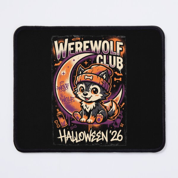 Item preview, Werewolf Club Halloween Howl Pup Moon Graffiti Design Tee designed and sold by DarylWelsh2024.