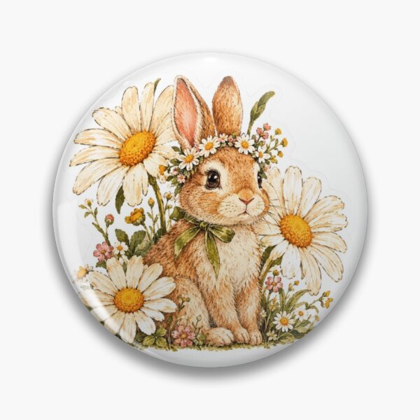 Artikelvorschau, Häschen mit Gänseblümchen entworfen und verkauft von Snurly.