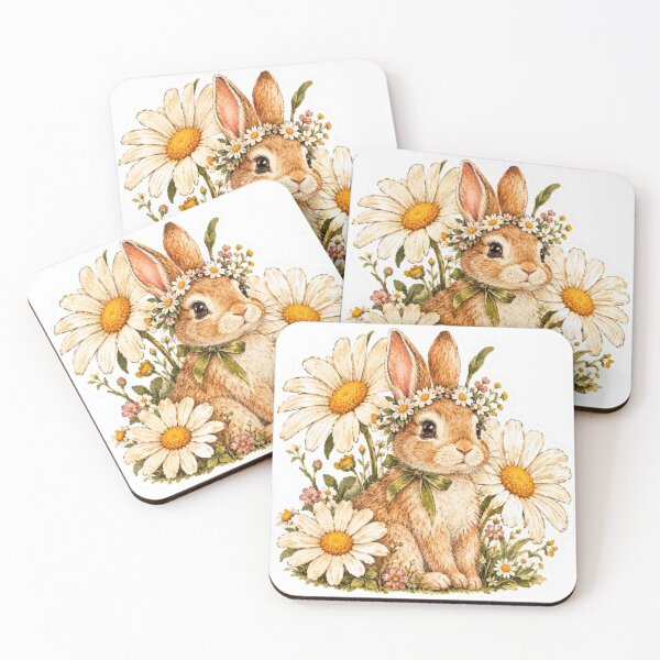 Item preview, Bunny with Daisy Flowers designed and sold by Snurly.