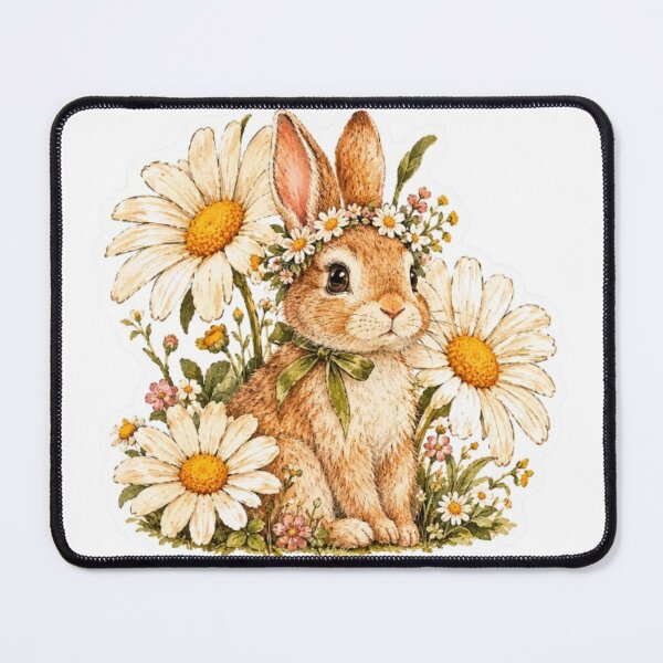Item preview, Bunny with Daisy Flowers designed and sold by Snurly.