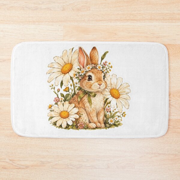 Item preview, Bunny with Daisy Flowers designed and sold by Snurly.
