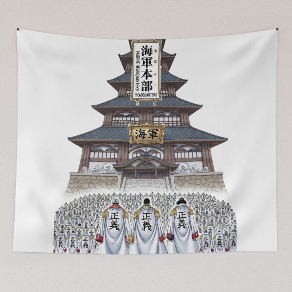 Item preview, One Piece Marine Headquarters Admirals Justice Anime Art designed and sold by FreakToons.