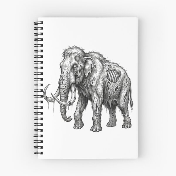 Item preview, Zombie Mammoth Halloween – Spooky Undead Animal Pencil Art designed and sold by Pencil-Art.