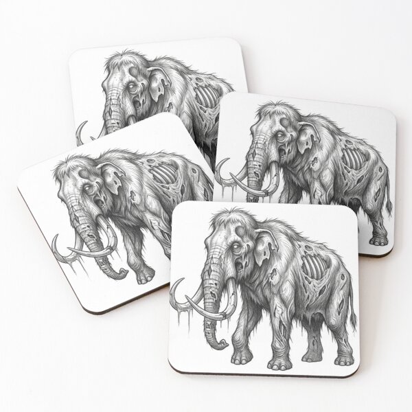 Item preview, Zombie Mammoth Halloween – Spooky Undead Animal Pencil Art designed and sold by Pencil-Art.