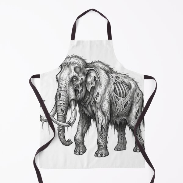 Item preview, Zombie Mammoth Halloween – Spooky Undead Animal Pencil Art designed and sold by Pencil-Art.