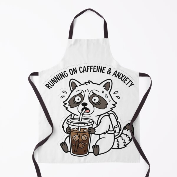 Item preview, Running on Caffeine & Anxiety Raccoon, Funny Iced Coffee Meme Tee designed and sold by KreatoLab.