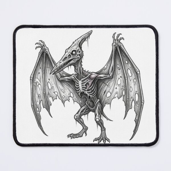 Item preview, Zombie pterodactyl Halloween – Spooky Undead Animal Pencil Art designed and sold by Pencil-Art.