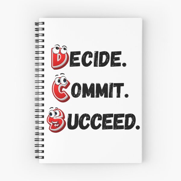 Item preview, Motivational Cartoon | Decided. Committed. Succeeded.  designed and sold by ImaginARTDesign.