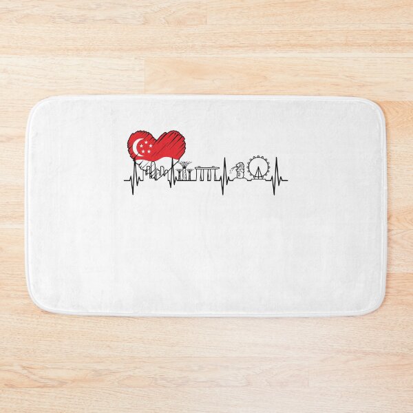 Item preview, Singapore Skyline Heartbeat Asian Country designed and sold by ShirTomDesigns.