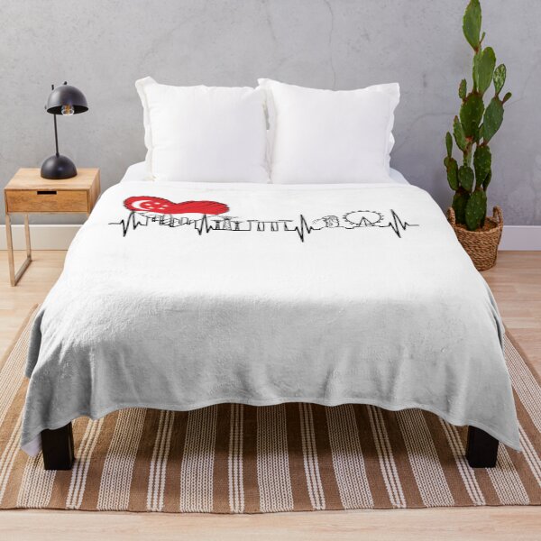 Item preview, Singapore Skyline Heartbeat Asian Country designed and sold by ShirTomDesigns.