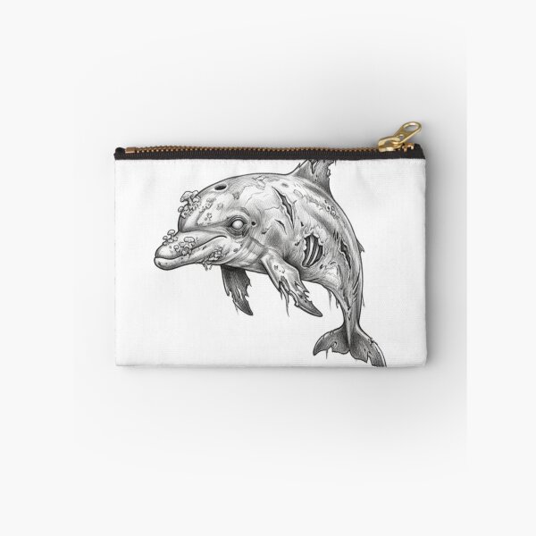 Item preview, Zombie dolphin Halloween – Spooky Undead Animal Pencil Art designed and sold by Pencil-Art.