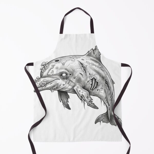 Item preview, Zombie dolphin Halloween – Spooky Undead Animal Pencil Art designed and sold by Pencil-Art.