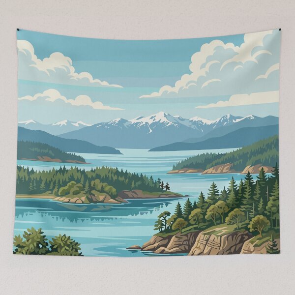 Item preview, Gulf Islands National Park Canada Travel Vintage designed and sold by RareDeerArt.