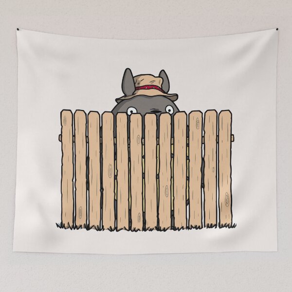 Item preview, Totoro Peeking Through the Fence designed and sold by GITTERLU.