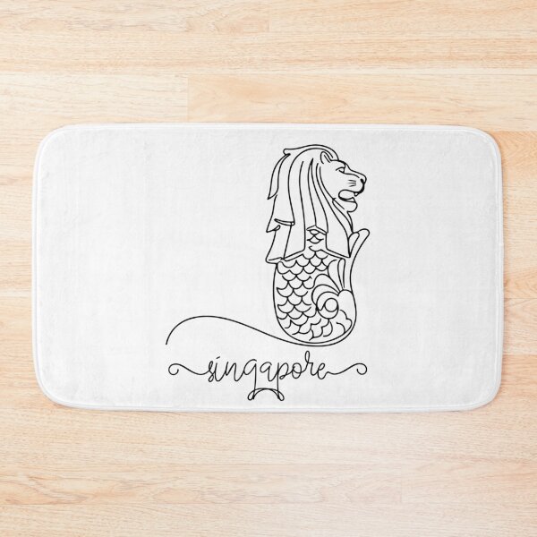 Item preview, Singapore Lion Mascot Singapore Skyline Cool designed and sold by ShirTomDesigns.