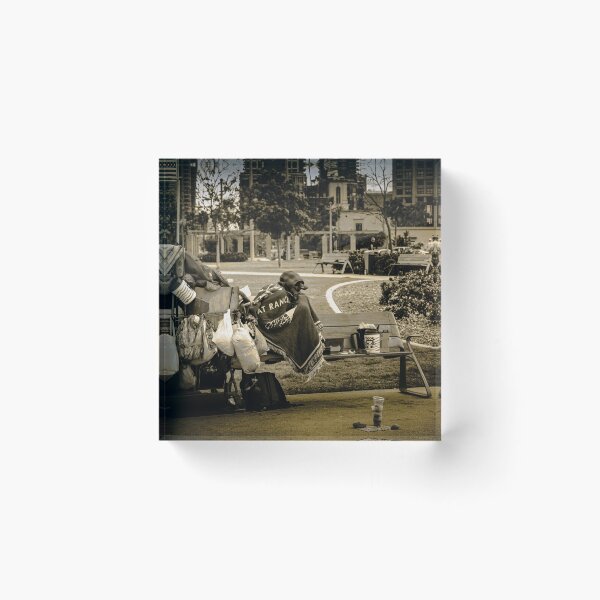 Item preview, A person with their personal belongings in an urban park designed and sold by By Sanata Photography.