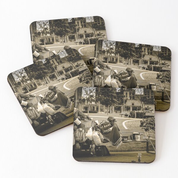 Item preview, A person with their personal belongings in an urban park designed and sold by By Sanata Photography.