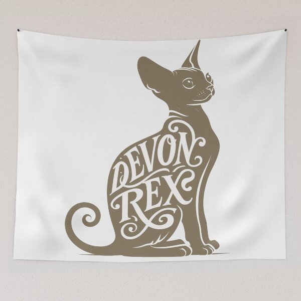 Item preview, Devon Rex Cat Word Art | Typography Cat Silhouette Design designed and sold by AyfuDesigns.