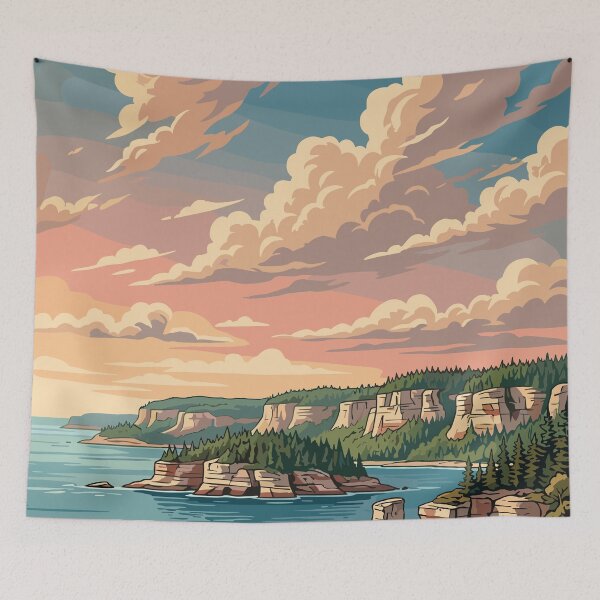 Item preview, Mingan Archipelago National Park Canada Travel Vintage designed and sold by RareDeerArt.