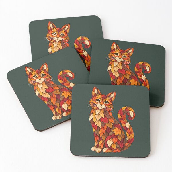 Item preview, Autumn Leaf Cat Botanical Illustration designed and sold by  MAD's Recreation Studio.
