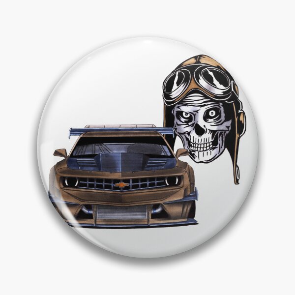 Item preview, Exclusive drawing legendary american muscle car brown Camaro V8 Coupe with Scull designed and sold by Cars23.