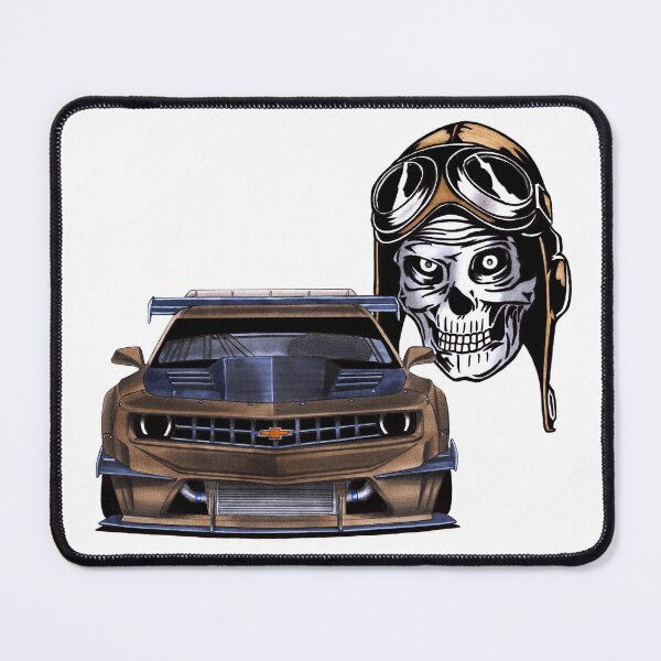 Item preview, Exclusive drawing legendary american muscle car brown Camaro V8 Coupe with Scull designed and sold by Cars23.