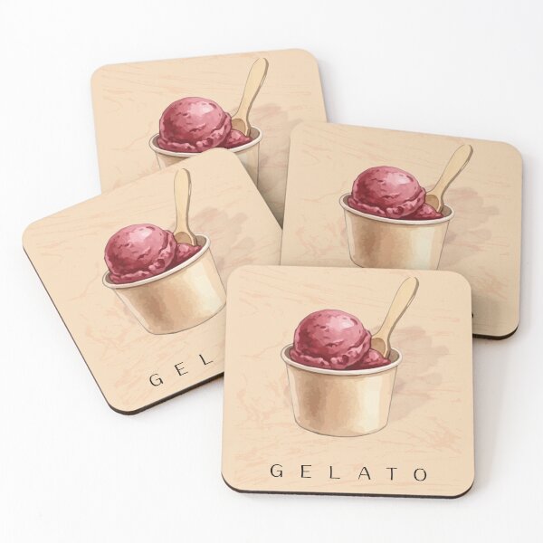 Item preview, Italian Gelato Vintage Watercolor Summer Illustration designed and sold by TheMinimalFrame.